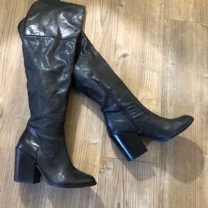 Dolce Vita Black Leather over the knee boots
